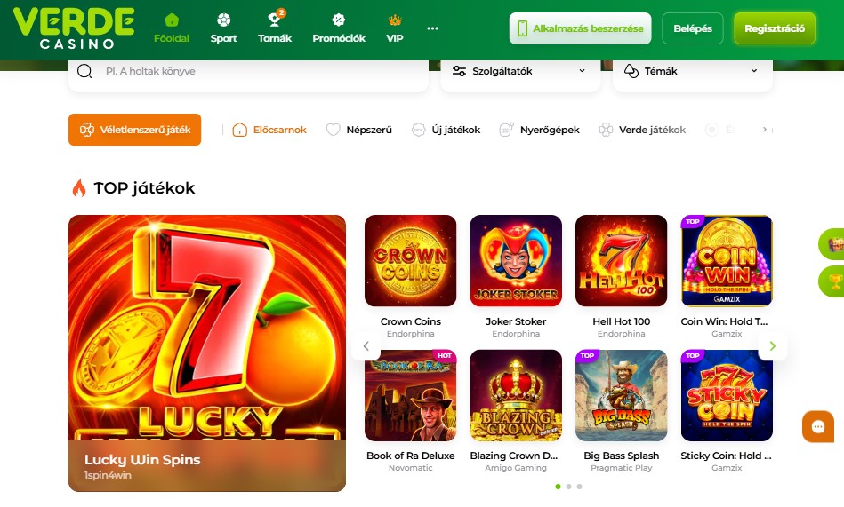 Regisztrációs lépések VERDE230 kóddal
